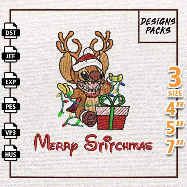 Christmas Green Monster Embroidery Design