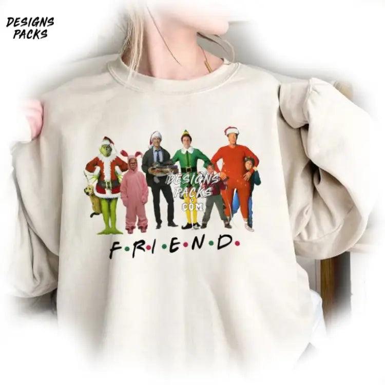 Christmas Grinch Friends Movie Png Design