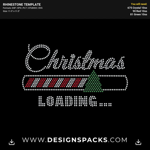 Christmas Loading Tree Rhinestone Digital Template