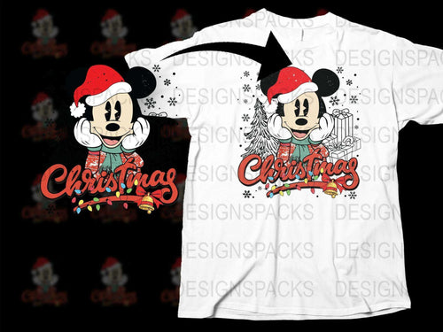 Festive Mickey Mouse Christmas T-Shirt, Holiday Graphic Tee, Cute Disney Winter Apparel, Unisex Gift Idea