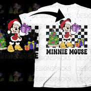Festive Minnie Mouse Christmas T-Shirt, Cartoon Character Holiday Gift Tee, Kids and Adults Casual Wear