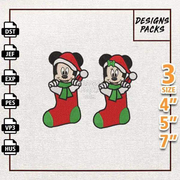Christmas Mouse Embroidery Design