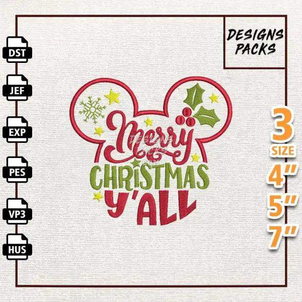 Christmas Mouse Quotes Embroidery Design