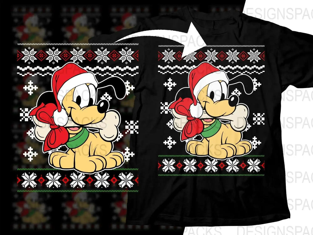 Christmas Pluto Santa Hat Cute Png Digital Download