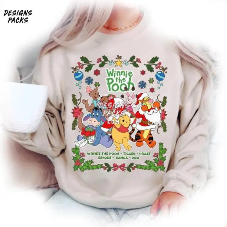 Christmas Pooh And Friends Bear Cartoon Land Family Png Design