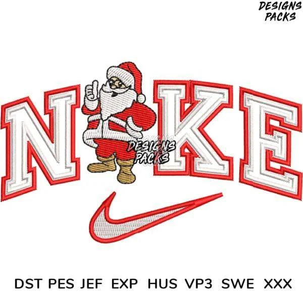 Christmas Santa Cartoon Sport Embroidery Design 3.8" 5" 6" 7" 8" 9"