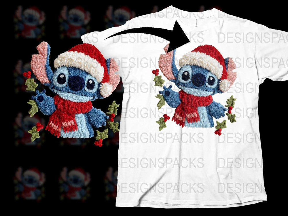 Cute Alien Santa T-Shirt, Christmas Themed Graphic Tee, Kids and Adults Holiday Apparel