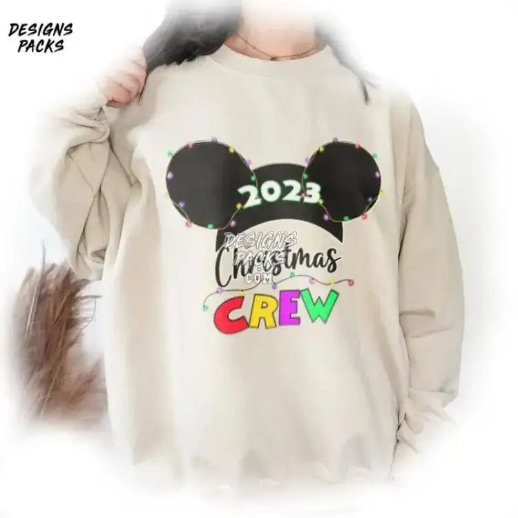 Christmas Sublimation Merry Cartoon Mickey Crew Png Design