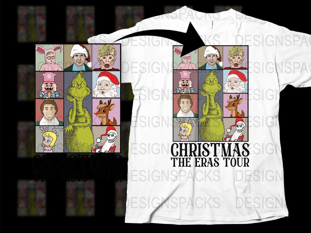 Christmas The Eras Tour T-Shirt, Pop Culture Holiday Tee, Colorful Artist Inspired Gift