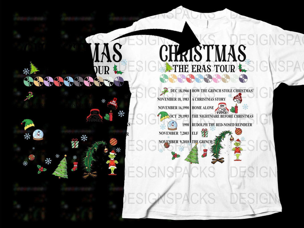 Christmas Movie Themed T-Shirt, The Eras Tour Design, Unisex Holiday Graphic Tee, Festive Apparel