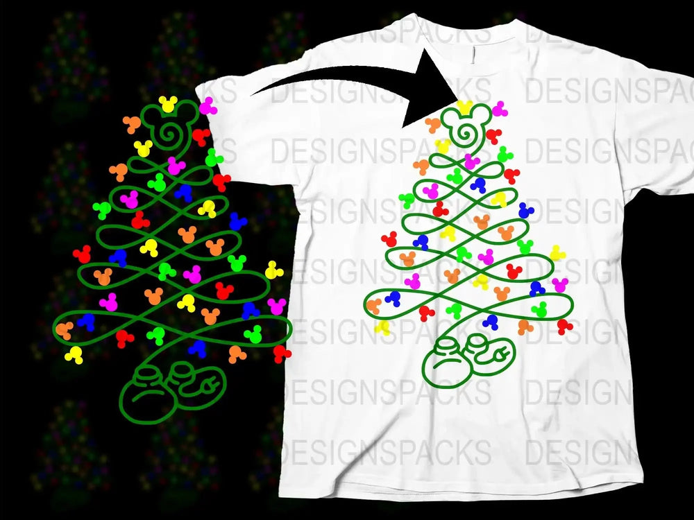 Colorful Christmas Tree T-Shirt, Holiday Casual Wear, Festive Graphic Tee, Unisex Gift Idea
