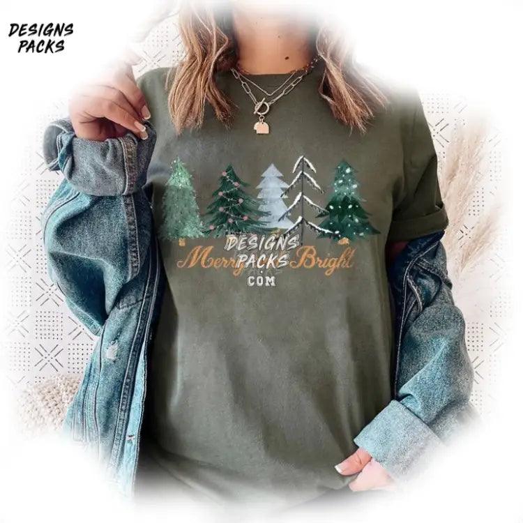 Christmas Tree Merry And Bright Png Design
