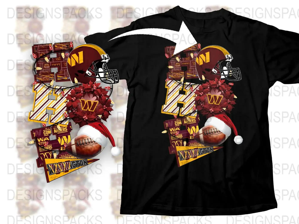 High School Football T-Shirt, Helmet and Ball Design, Sports Fan Apparel, Custom Team Colors and Mascot, Youth and Adult Sizes Available