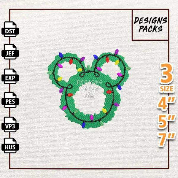 Christmas Wreath Embroidery Design