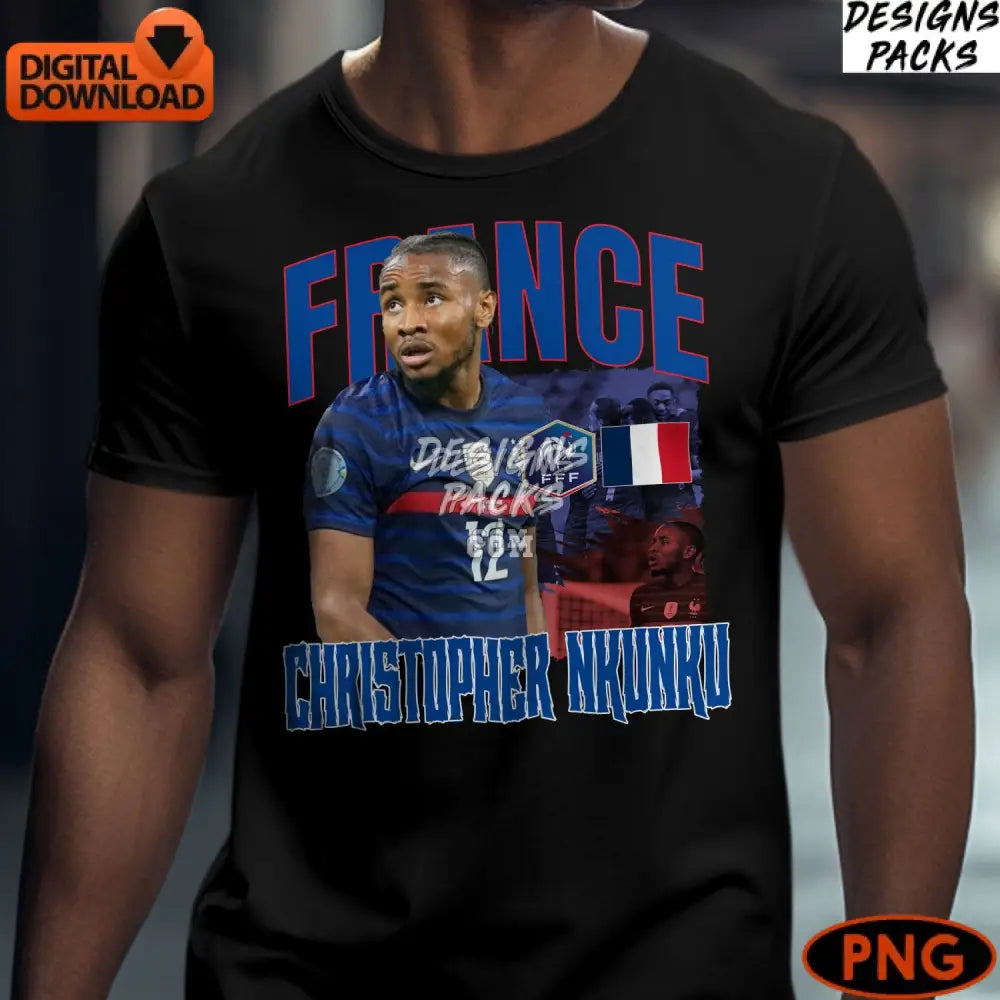 Christopher Nkunku France Soccer Player Digital Art Instant Download Sports Fan Gift Png File
