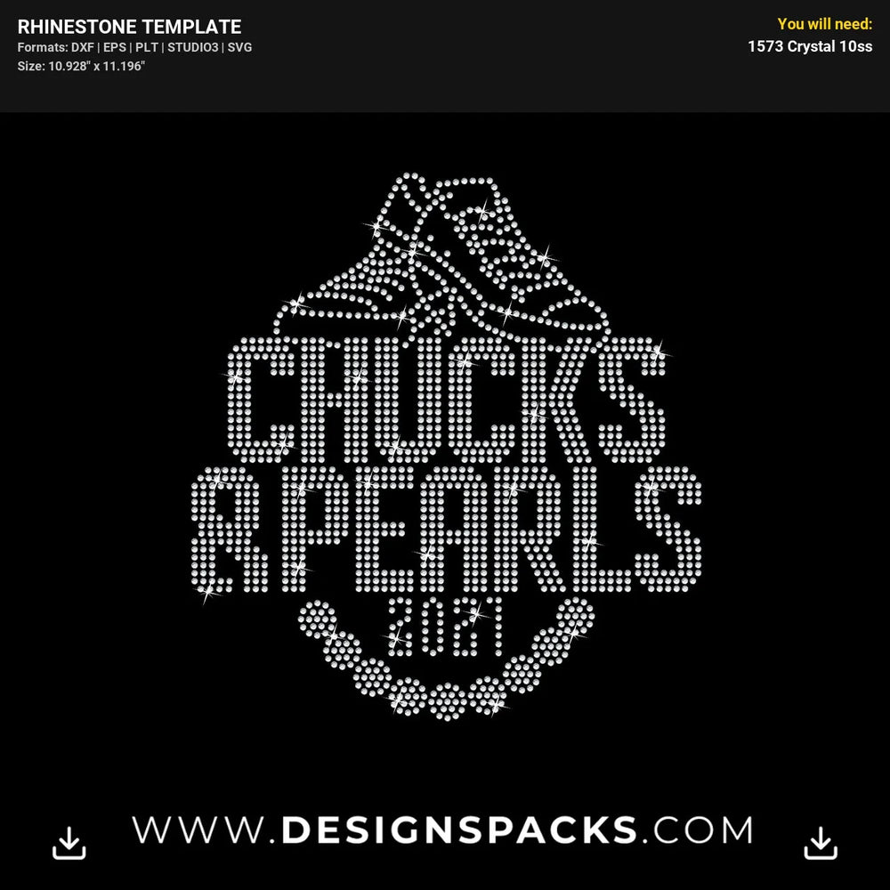 Chucks Pearl 1 Updated Rhinestone Digital Template