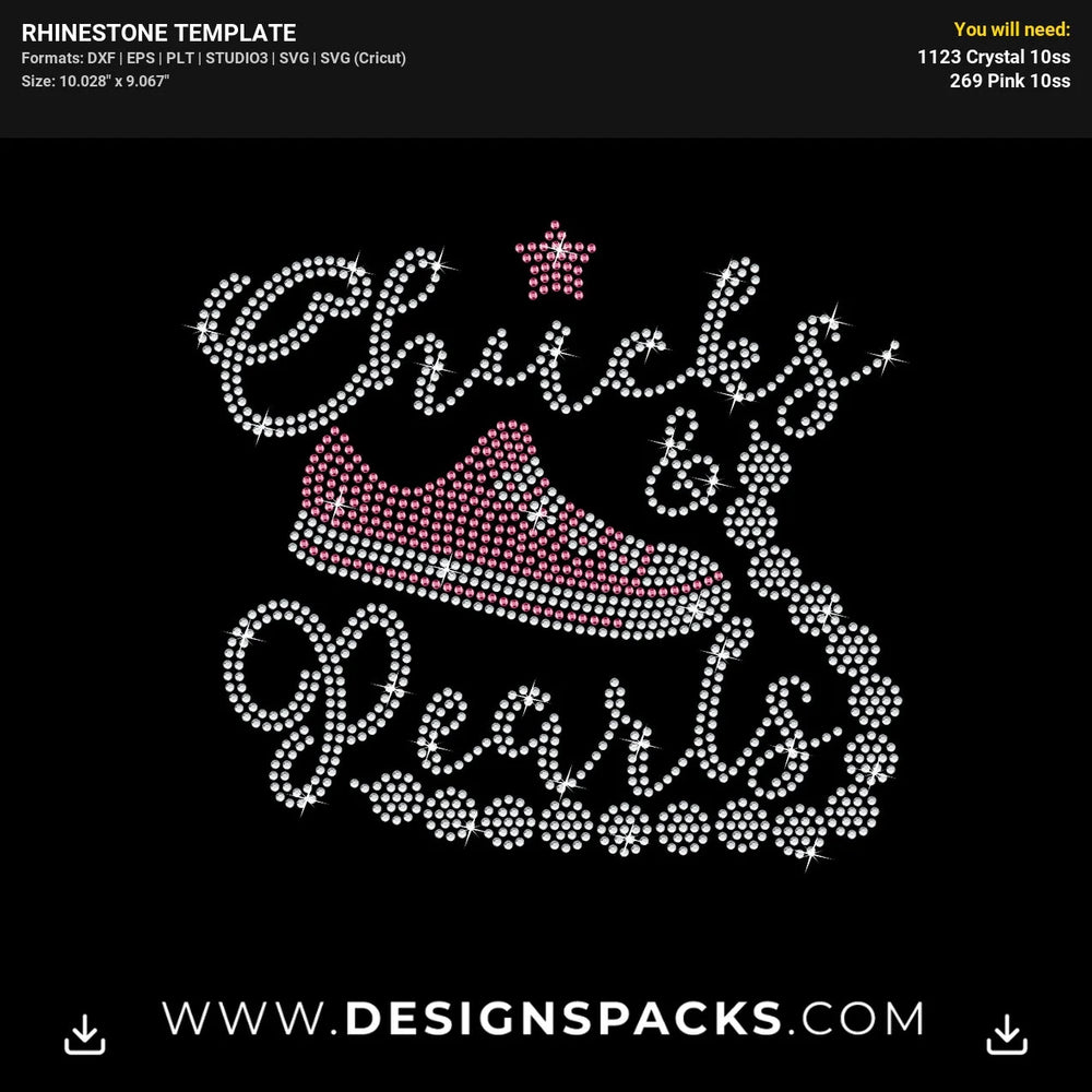 Chucks Pearls 2 Rhinestone Digital Template