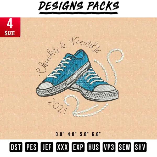 Chucks & Pearls full fill Embroidery Design 