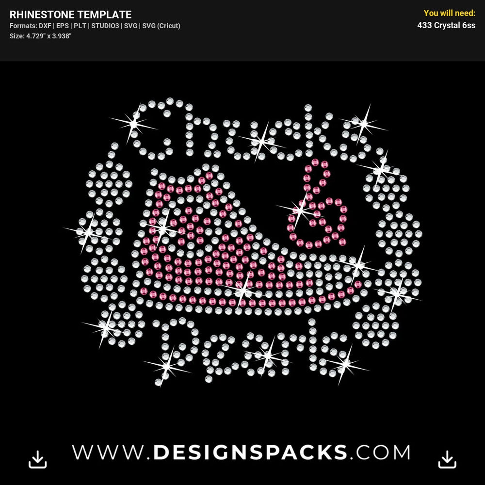 Chucks Pearls Mask Rhinestone Digital Template