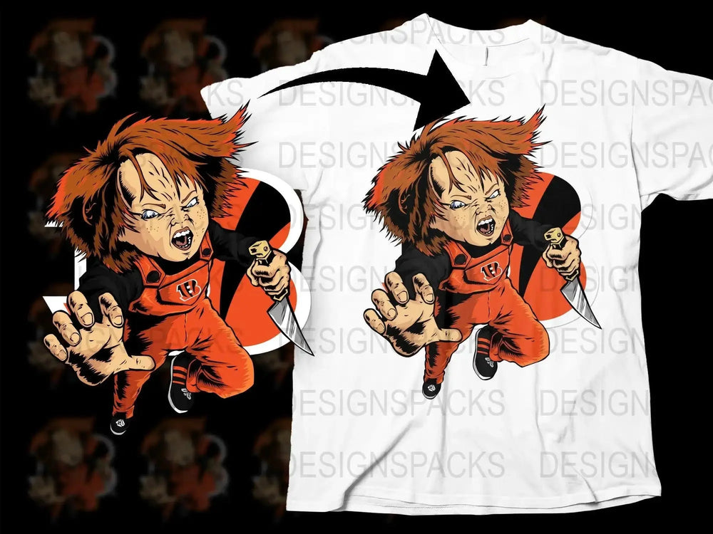 Chucky Halloween Football Frenzy Png Digital Download