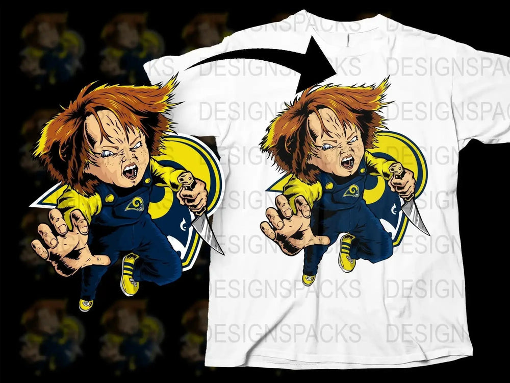 Chucky Halloween Football Horror Png Digital Download