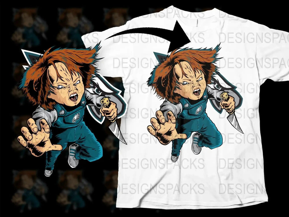Chucky Halloween Football Horror Png Digital Download