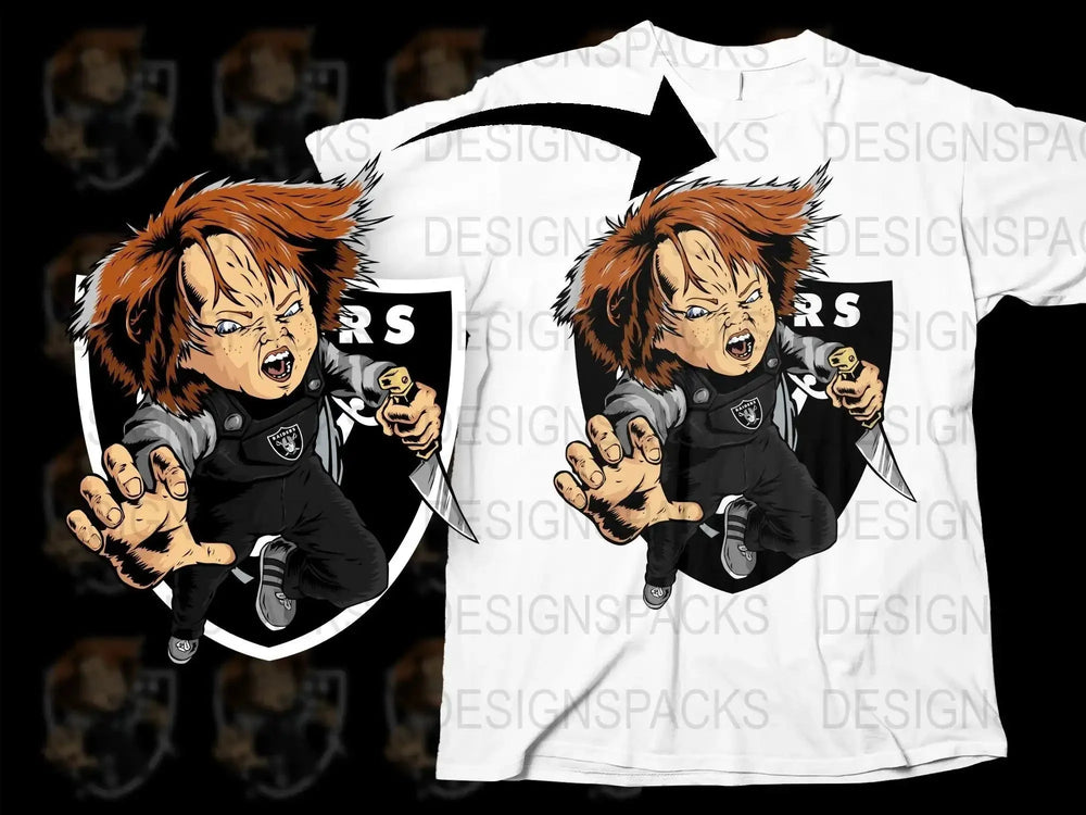 Chucky Halloween Football Inspired Png Digital Download