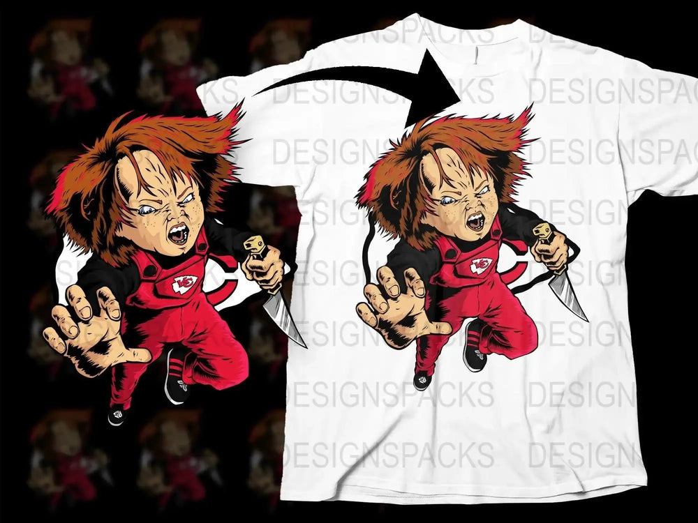 Chucky Halloween Football Parody Killer Doll Png Digital Download