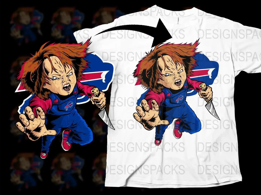 Chucky Halloween Football Parody Scary Png Digital Download