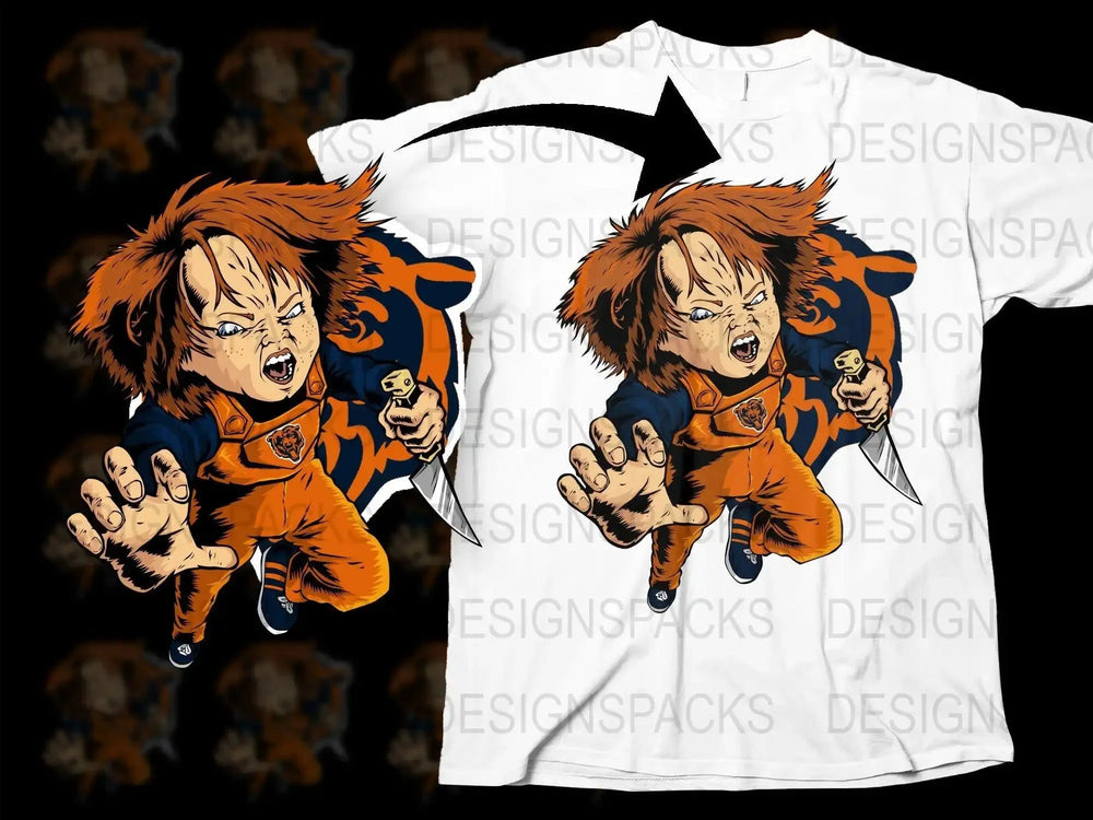 Chucky Halloween Football Theme Png Digital Download