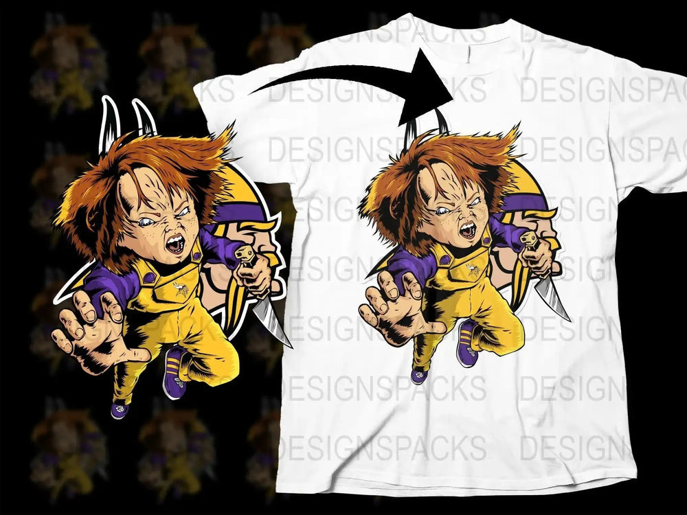 Chucky Halloween Football Theme Png Digital Download