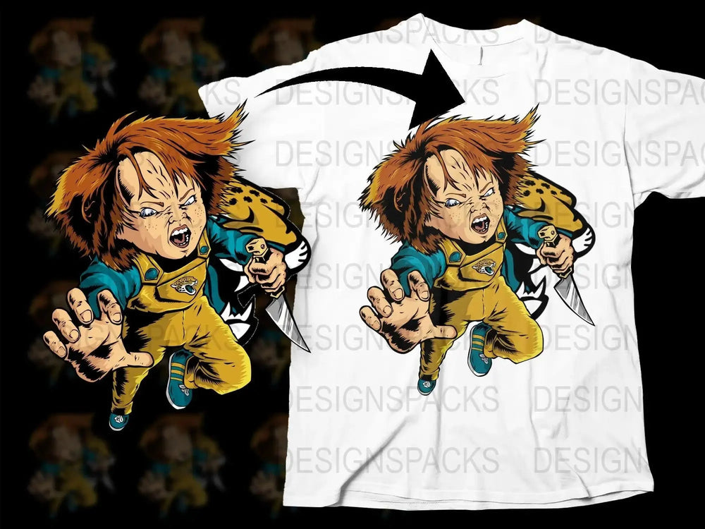 Chucky Halloween Football Themed Png Digital Download