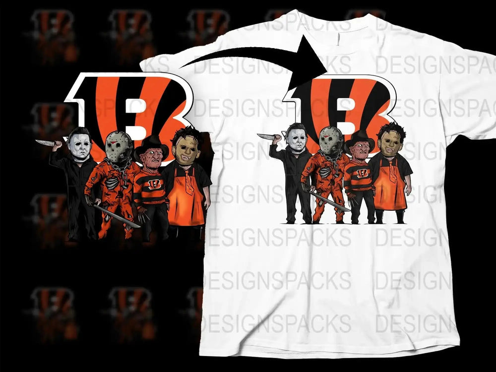 Cincinnati Bengals Horror Crossover Slashers Png Digital Download