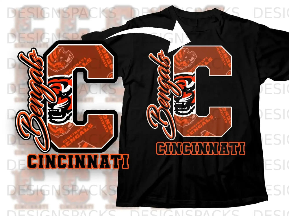 Cincinnati Bengals C Logo Graphic Tee Shirt