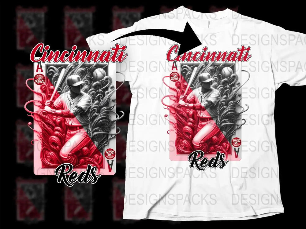 Cincinnati Reds Artwork Design Baseball Png Digital Download