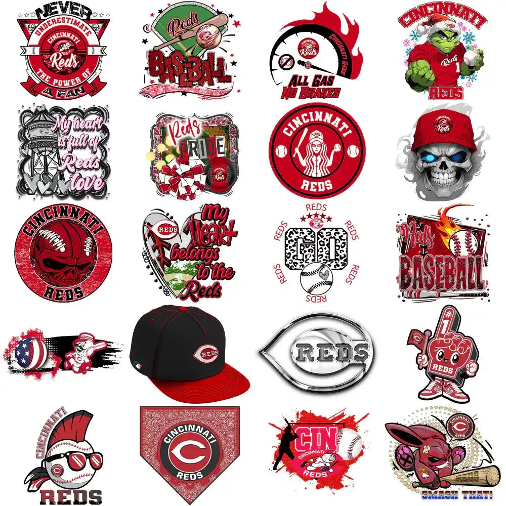 60 Cincinnati Reds Baseball Designs Bundle PNG