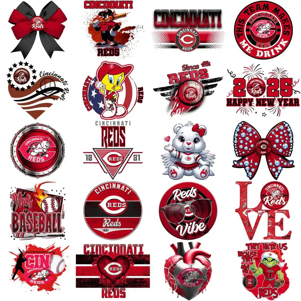 60 Cincinnati Reds Baseball Designs Bundle PNG