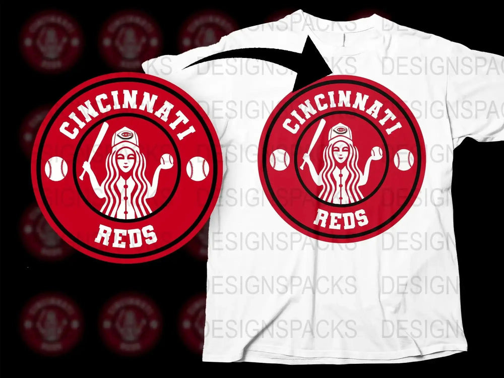 Cincinnati Reds Baseball Team Logo Graphic Png Digital Download