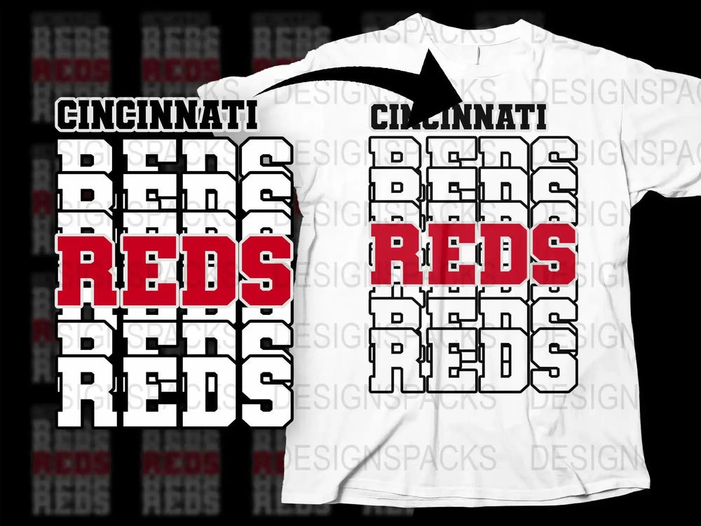Cincinnati Reds Bold Logo Design Png Digital Download