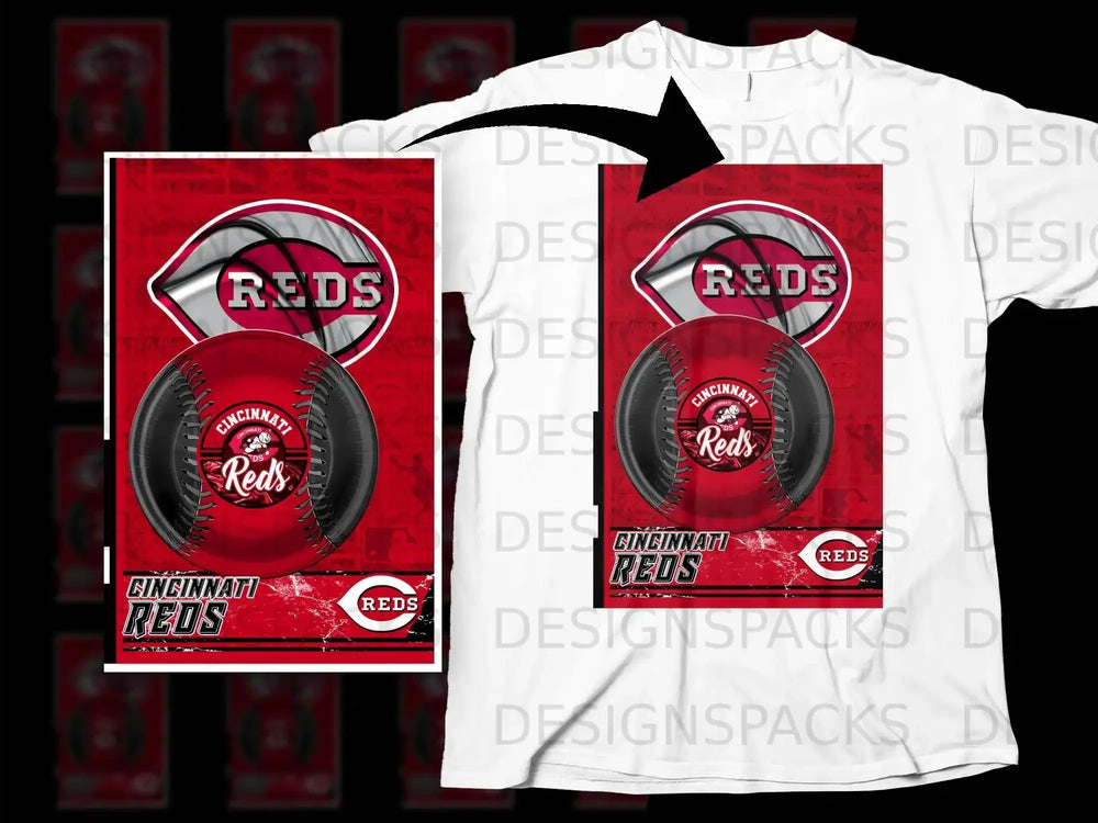 Cincinnati Reds Sports Team Fan Graphic T-Shirt