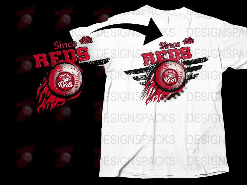 Cincinnati Reds Graphic Png Digital Download for Fans Since 1881