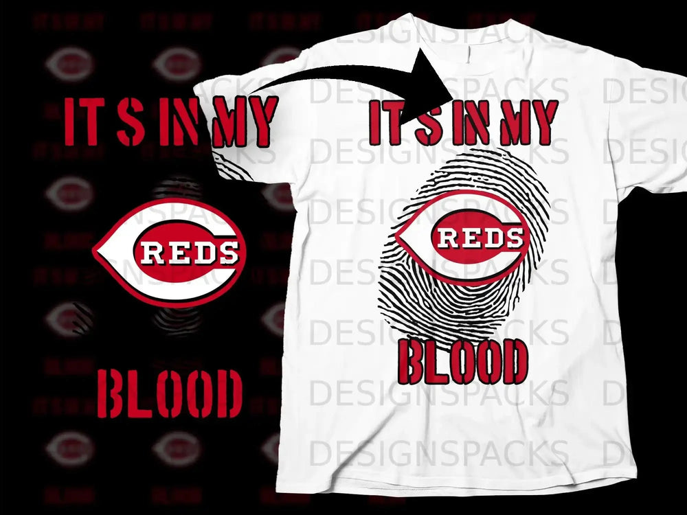 It's In My Reds Blood Fingerprint Design Shirt