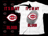 Load image into Gallery viewer, It's In My Reds Blood Fingerprint Design Shirt

