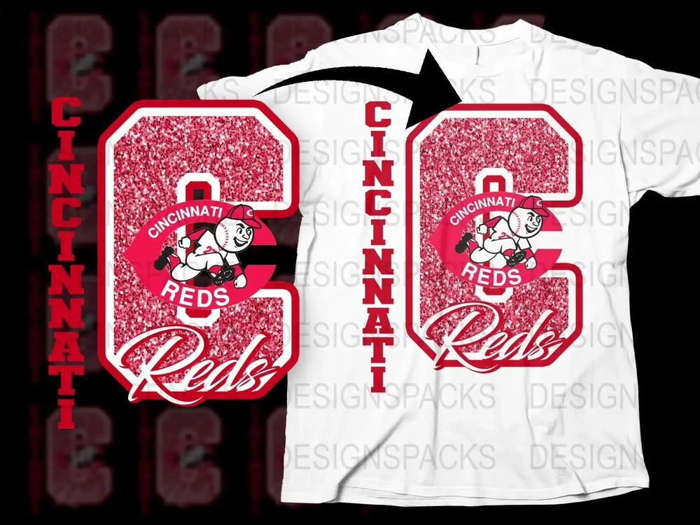 Cincinnati Reds Logo Glitter Design Cool Png Digital Download