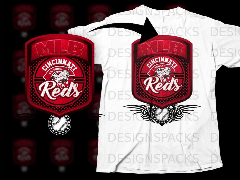 Cincinnati Reds MLB Logo Shirt with Baseball Graphic