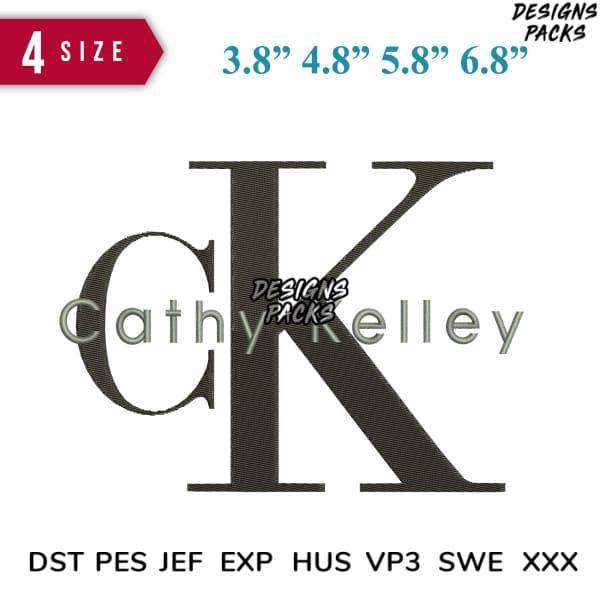 Cathy Kelley monogram embroidery design in 4 sizes, compatible with DST PES JEF formats for instant download