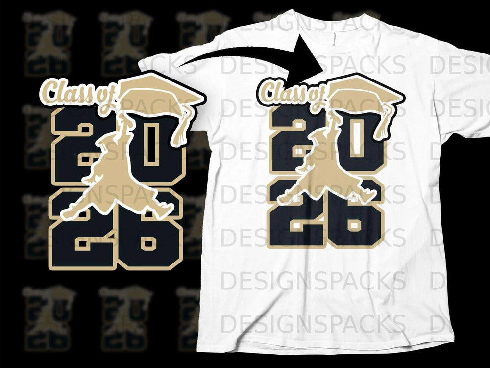 Graduation graphic with "Class of 2026" and graduation cap details.