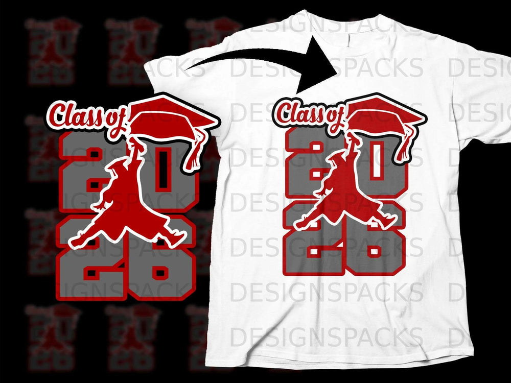 "Class of 2026" graphic with graduation cap and silhouetted figure.
