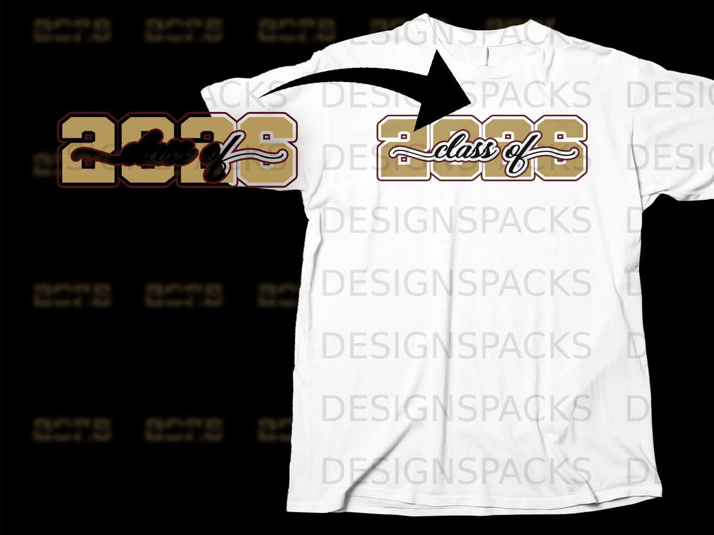"Class of 2025" graphic on a white t-shirt.