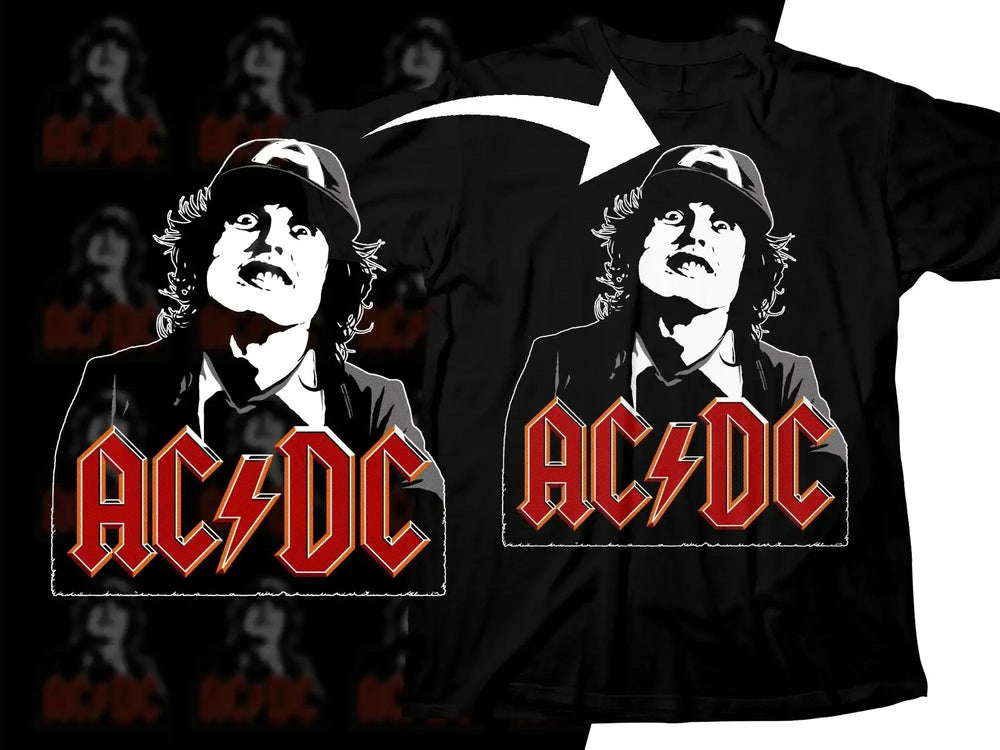 Classic AC/DC Band Rock Png Halftone Digital Download